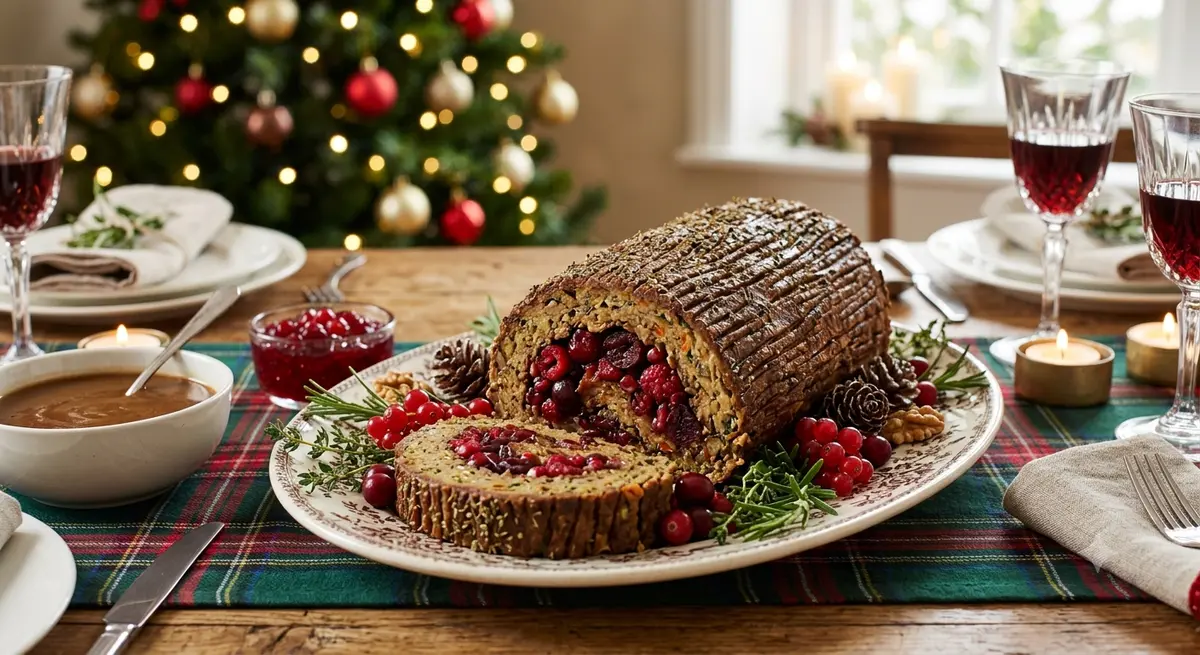 Savory Vegan Christmas Log